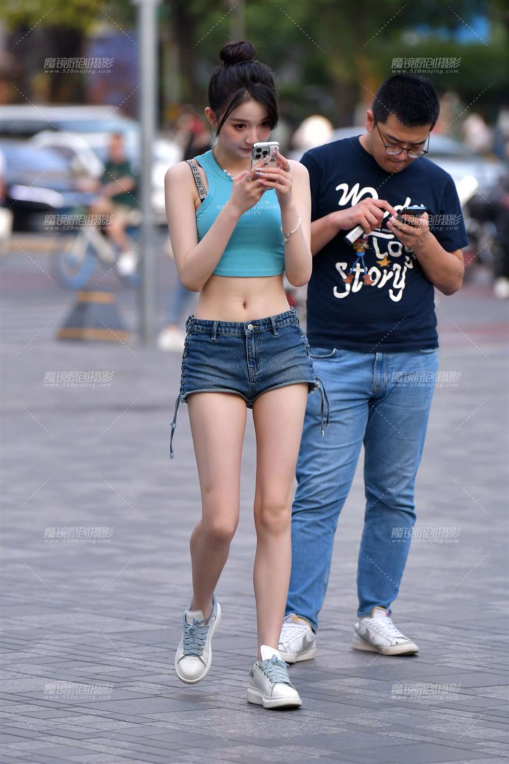 图片[4]-清纯热裤美女-街拍流行馆
