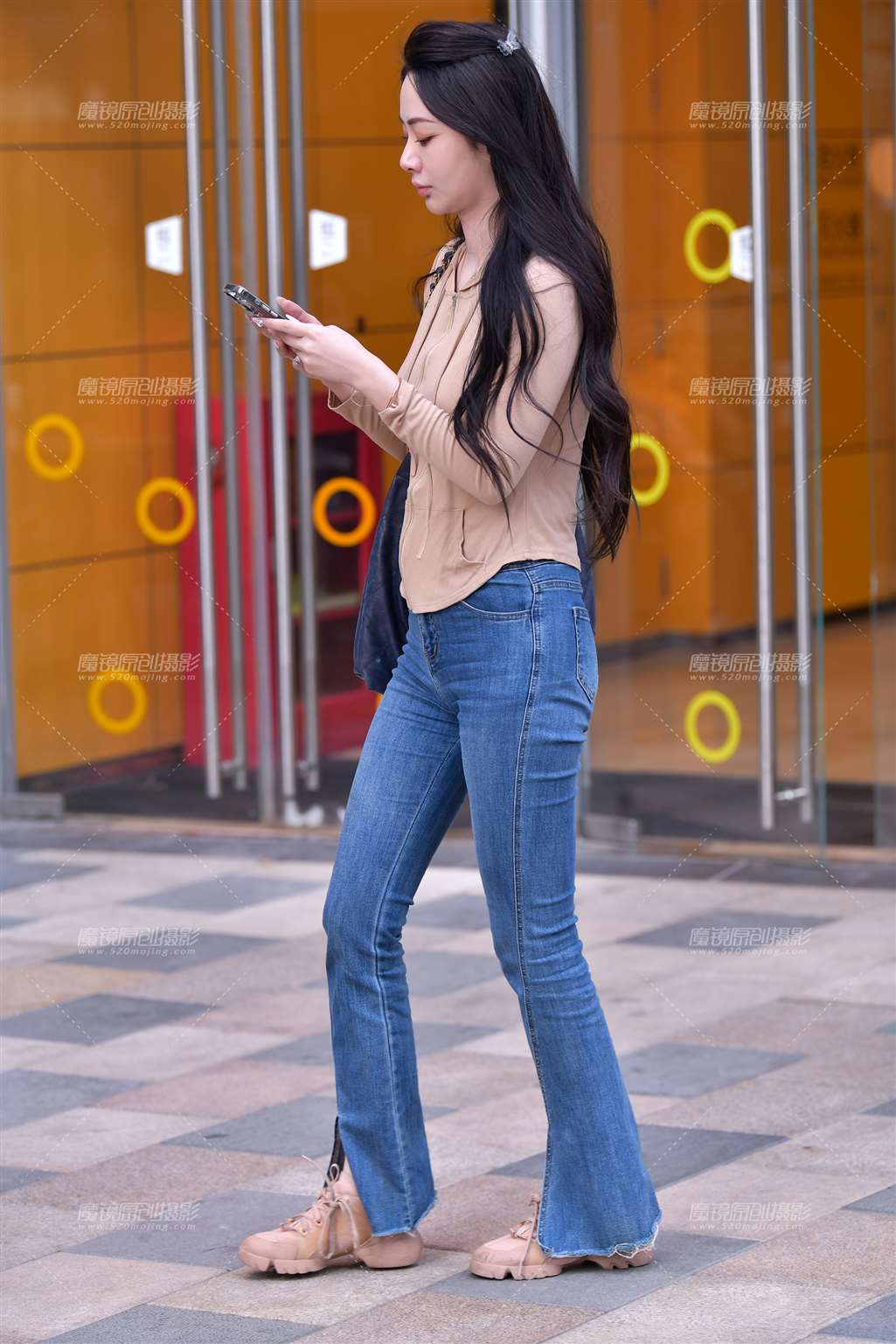 图片[4]-清新牛仔裤美女-街拍流行馆