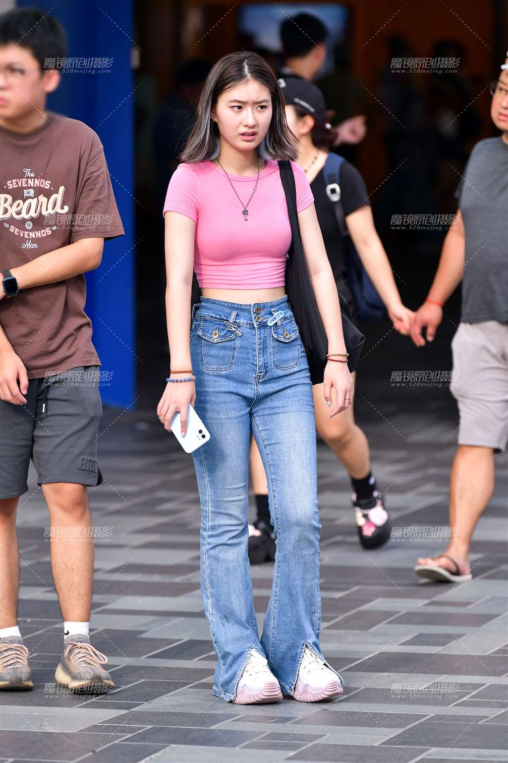 图片[4]-阔腿牛仔裤美女-街拍流行馆