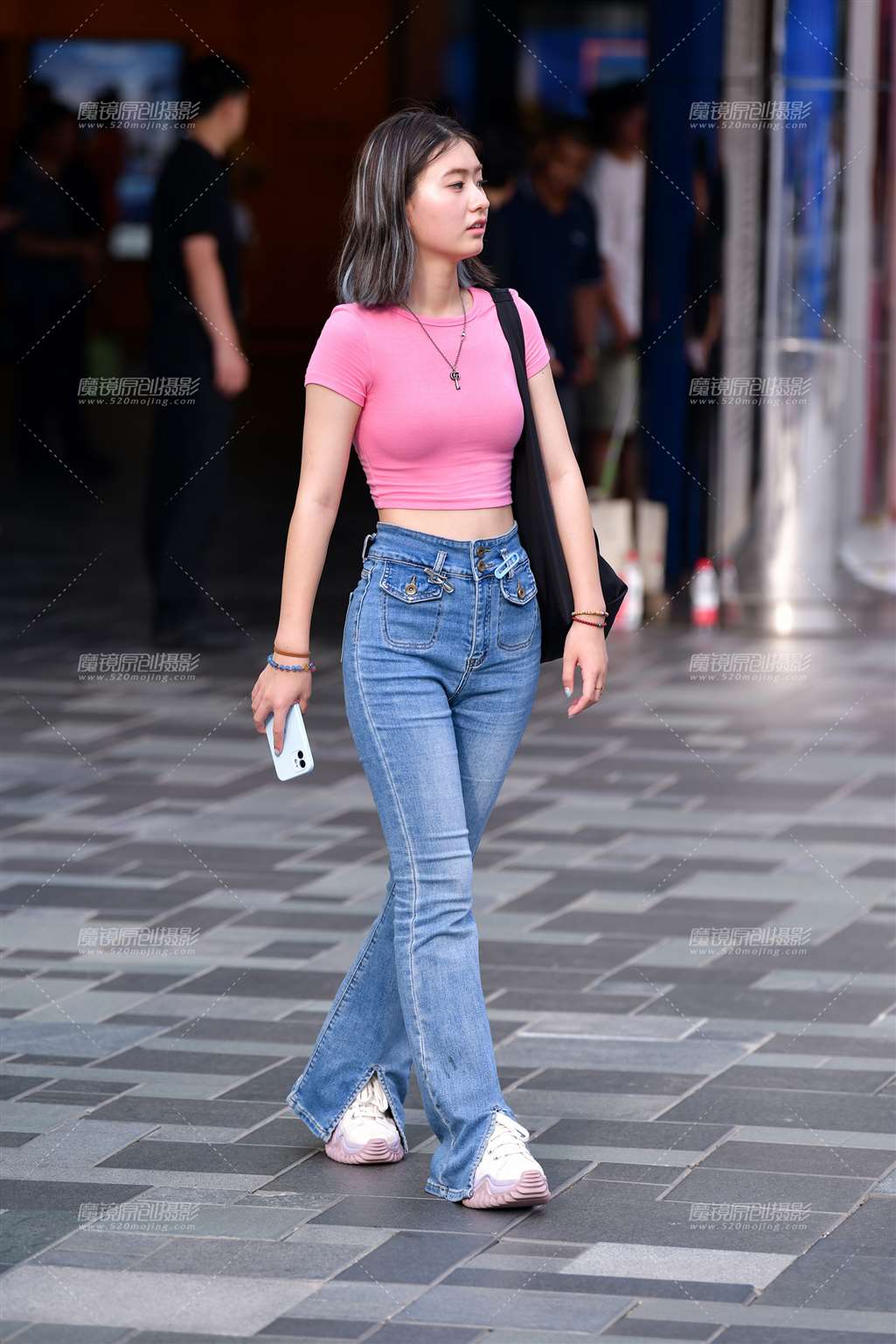 图片[5]-阔腿牛仔裤美女-街拍流行馆